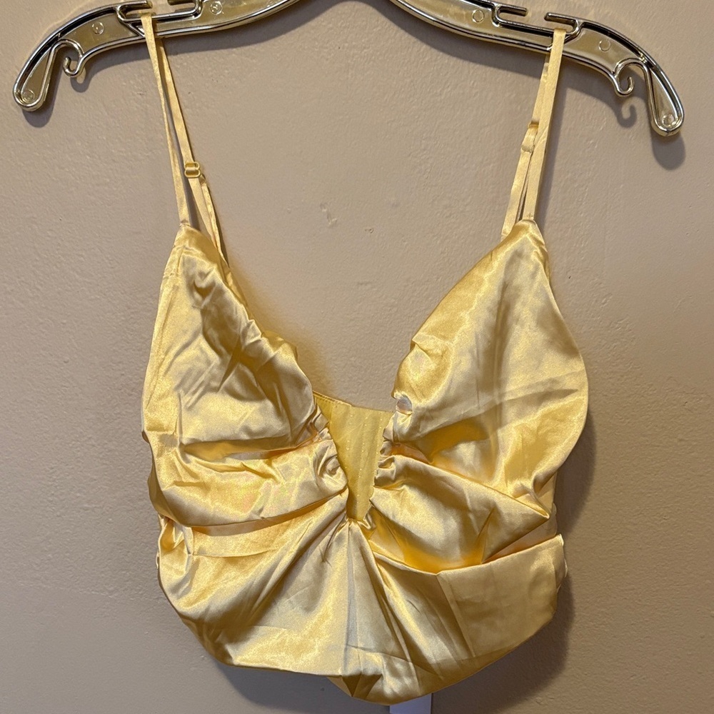 Elegant Yellow Satin Camisole